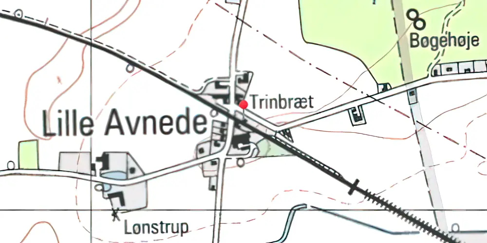 Historisk kort over Avnede Trinbræt Historisk kort over Avnede Trinbræt