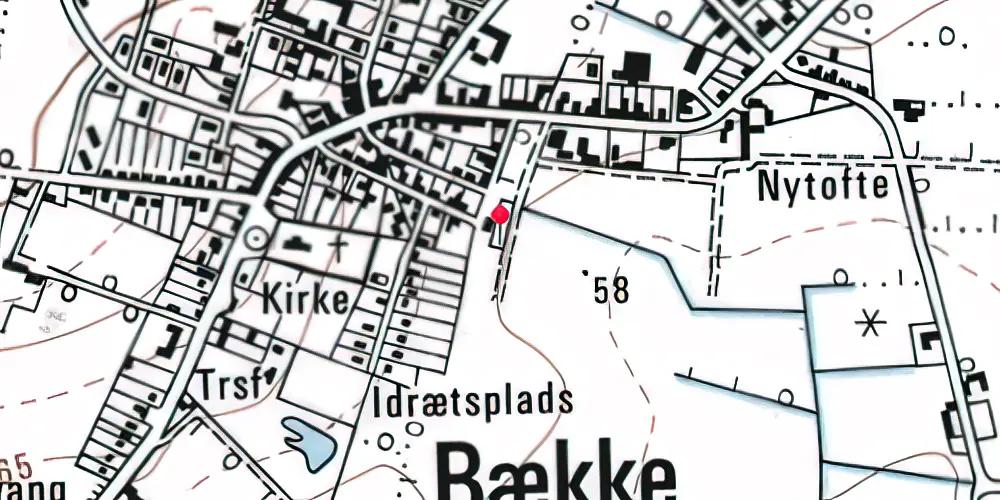 Historisk kort over Bække Station Historisk kort over Bække Station