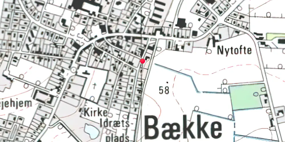 Historisk kort over Bække Station Historisk kort over Bække Station