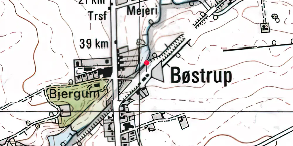 Historisk kort over Bøstrup Station Historisk kort over Bøstrup Station