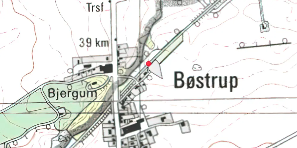 Historisk kort over Bøstrup Station Historisk kort over Bøstrup Station