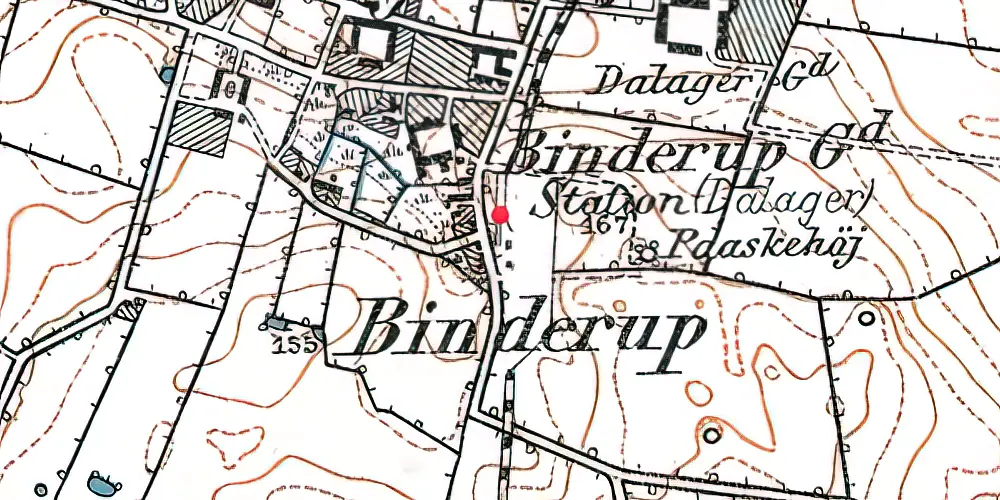 Historisk kort over Dalager Station Historisk kort over Dalager Station