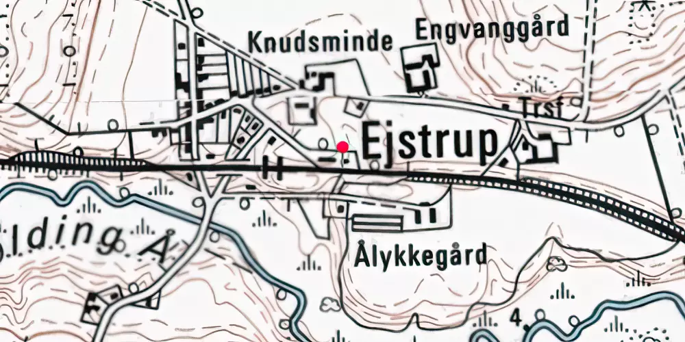 Historisk kort over Ejstrup Station