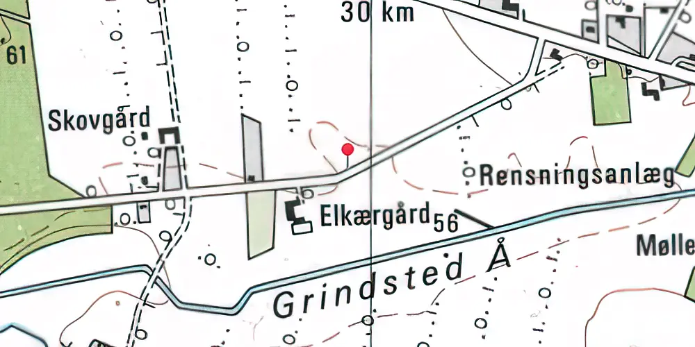 Historisk kort over Elkjær Trinbræt Historisk kort over Elkjær Trinbræt