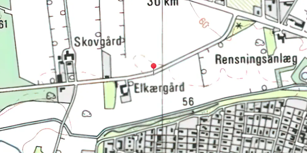 Historisk kort over Elkjær Trinbræt Historisk kort over Elkjær Trinbræt