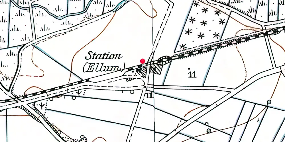 Historisk kort over Ellum Station Historisk kort over Ellum Station