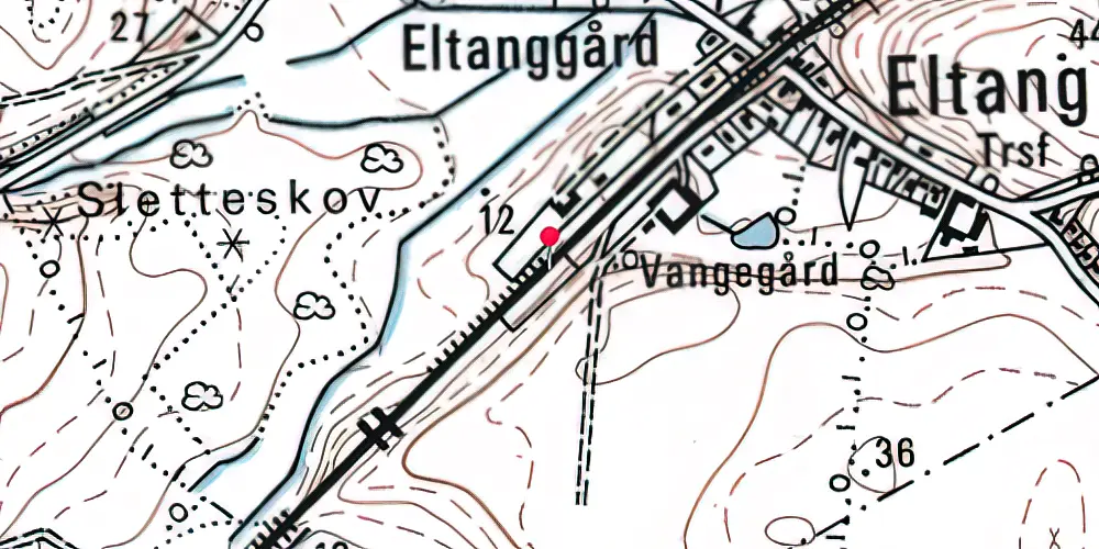 Historisk kort over Eltang Station Historisk kort over Eltang Station