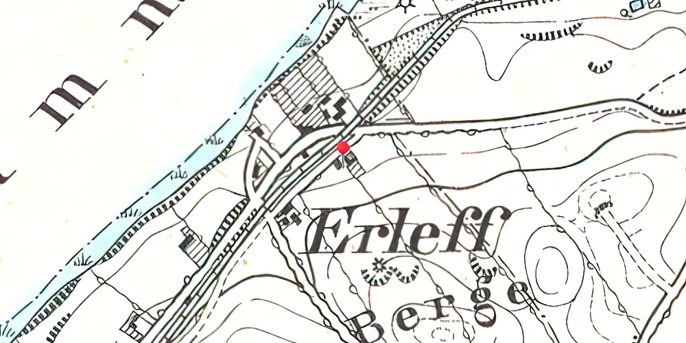 Historisk kort over Erlev Trinbræt med Sidespor Historisk kort over Erlev Trinbræt med Sidespor