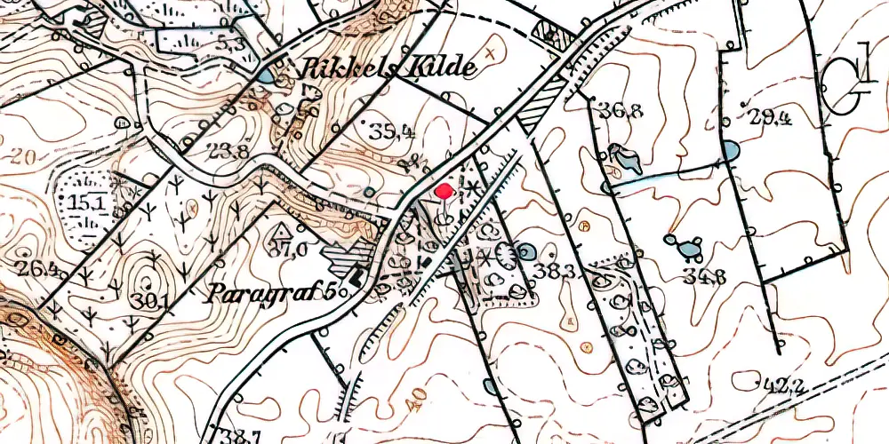 Historisk kort over Erlev Kro Trinbræt Historisk kort over Erlev Kro Trinbræt