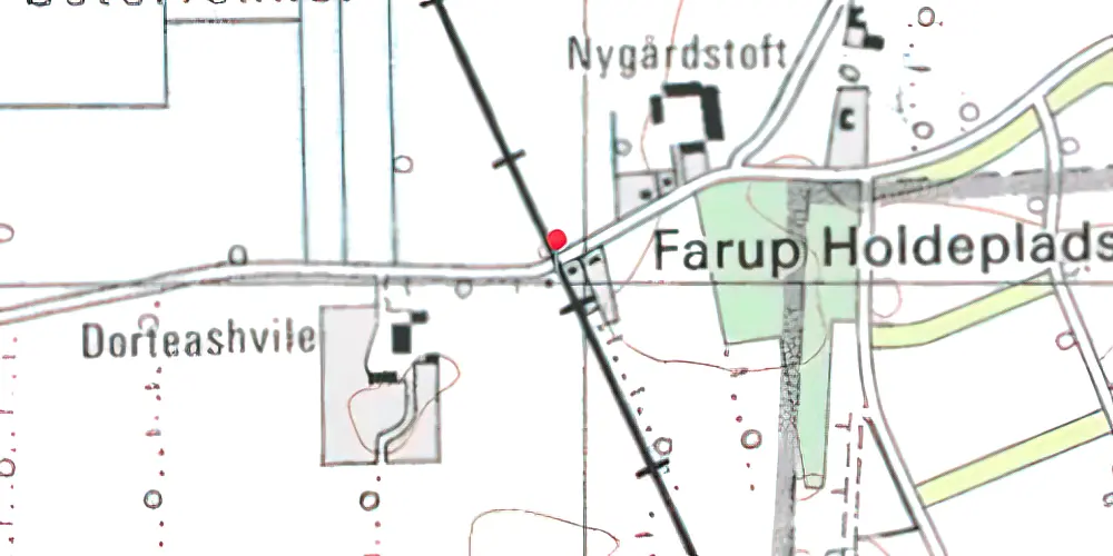 Historisk kort over Farup Billetsalgssted Historisk kort over Farup Billetsalgssted
