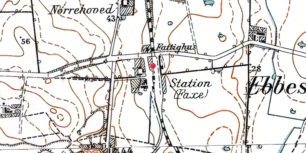 Historisk kort over Fakse Station Historisk kort over Fakse Station