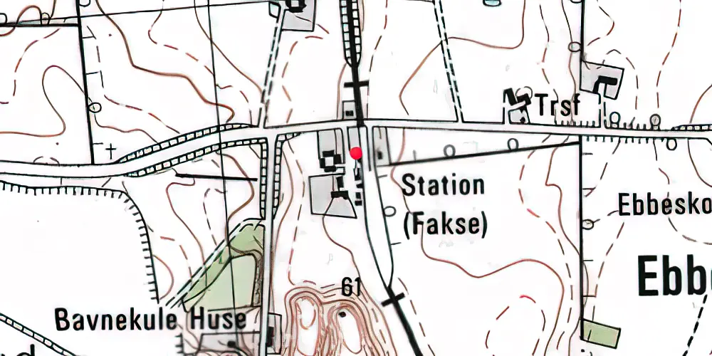 Historisk kort over Fakse Station Historisk kort over Fakse Station
