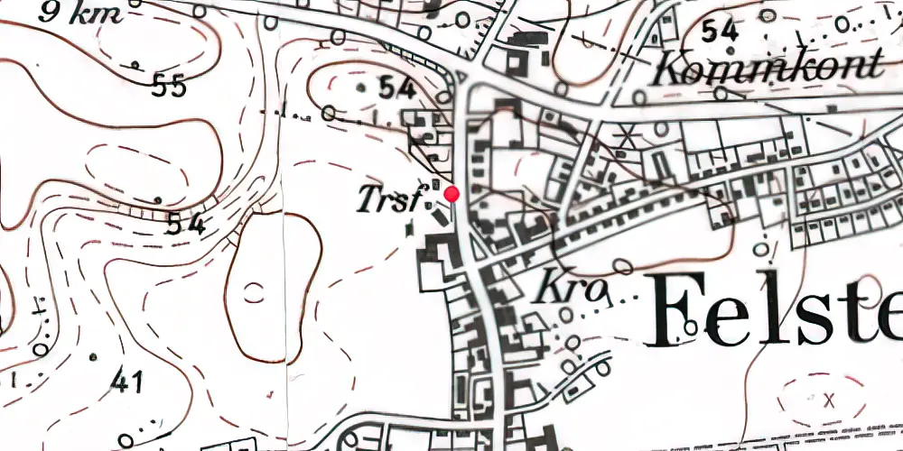 Historisk kort over Felsted Stationskro Historisk kort over Felsted Stationskro