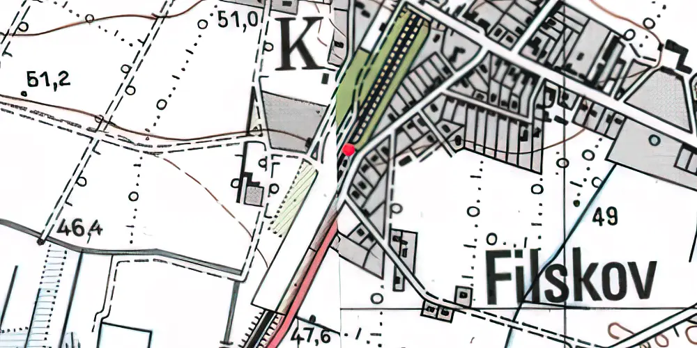 Historisk kort over Filskov Station Historisk kort over Filskov Station
