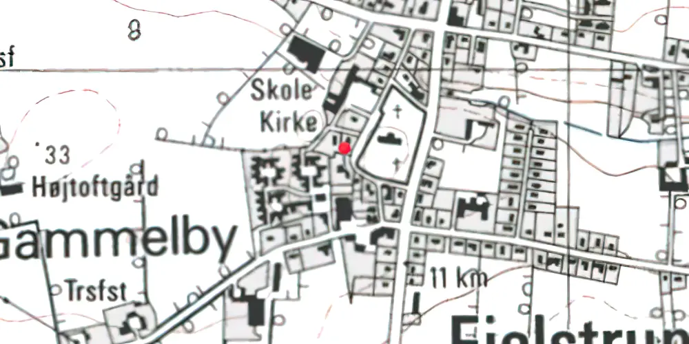 Historisk kort over Fjelstrup Station Historisk kort over Fjelstrup Station