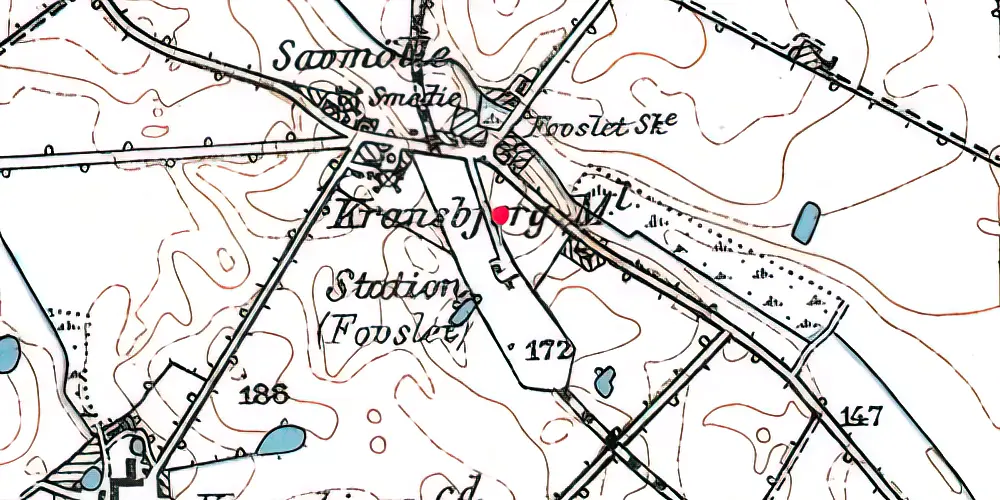 Historisk kort over Fovslet Station Historisk kort over Fovslet Station