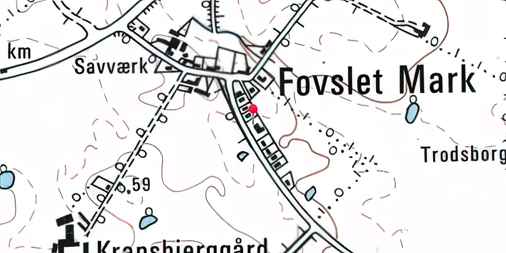 Historisk kort over Fovslet Station Historisk kort over Fovslet Station