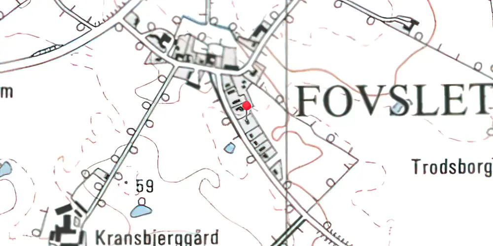Historisk kort over Fovslet Station Historisk kort over Fovslet Station