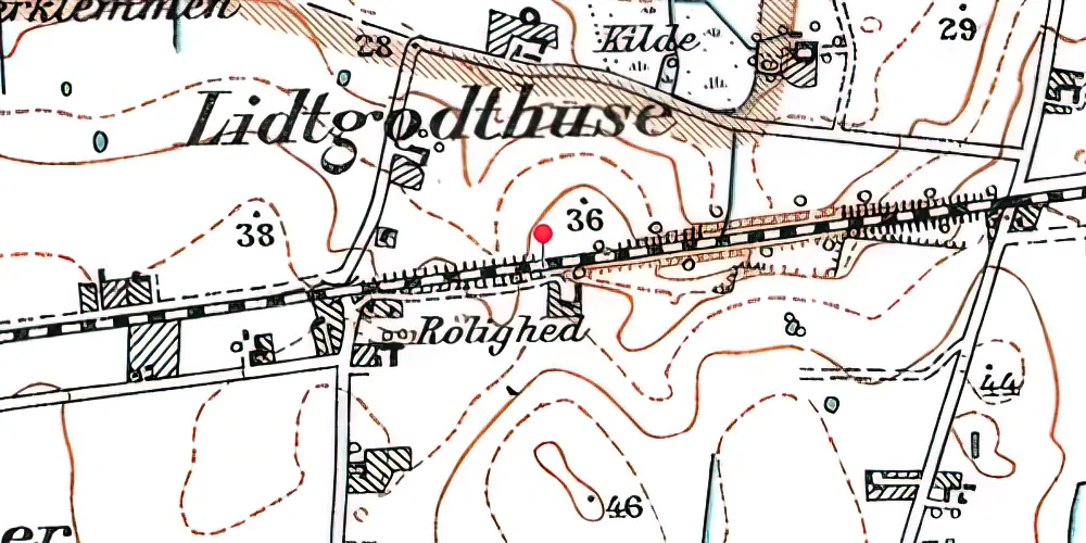 Historisk kort over Trekroner Trinbræt Historisk kort over Trekroner Trinbræt
