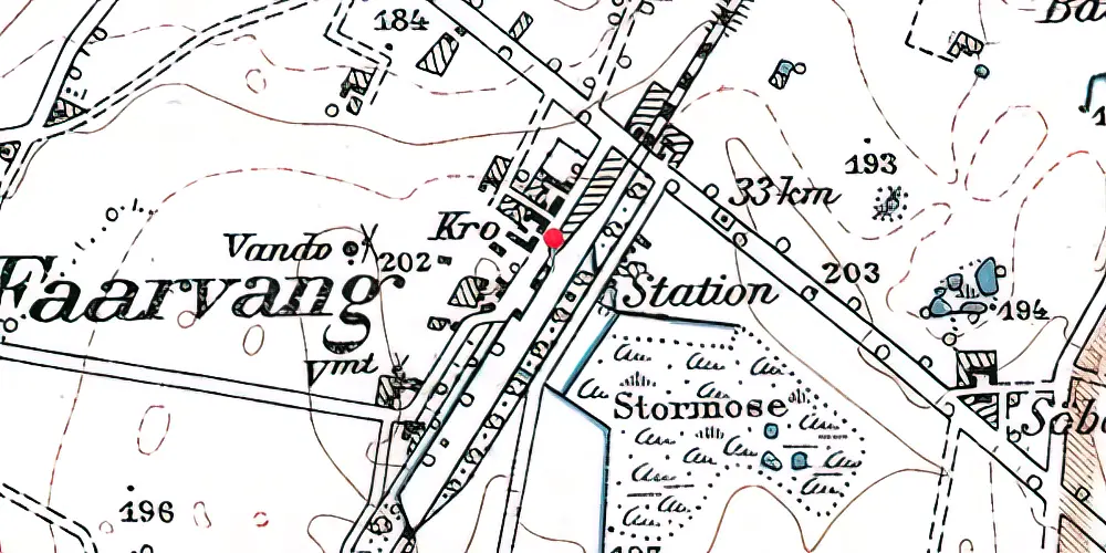 Historisk kort over Fårvang Station Historisk kort over Fårvang Station