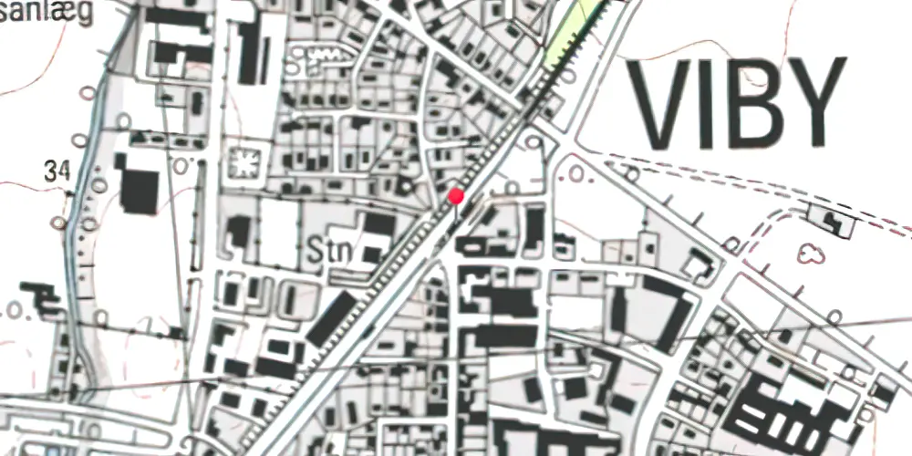 Historisk kort over Viby Sjælland Station Historisk kort over Viby Sjælland Station