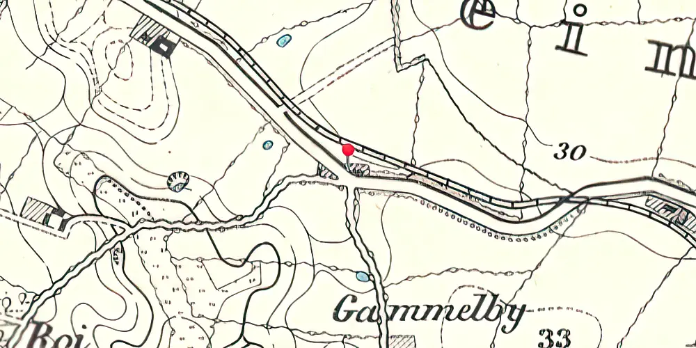 Historisk kort over Gammelby Trinbræt