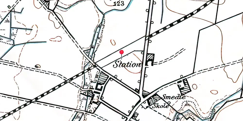 Historisk kort over Gamst Station Historisk kort over Gamst Station