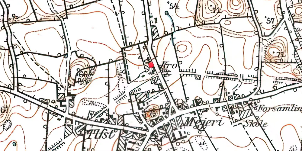 Historisk kort over Genner Stationskro