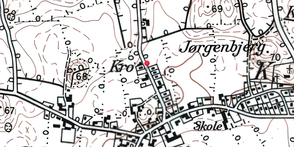 Historisk kort over Genner Stationskro Historisk kort over Genner Stationskro