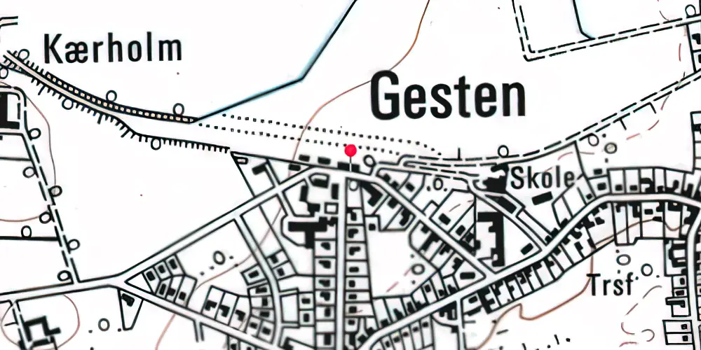 Historisk kort over Gesten Station Historisk kort over Gesten Station
