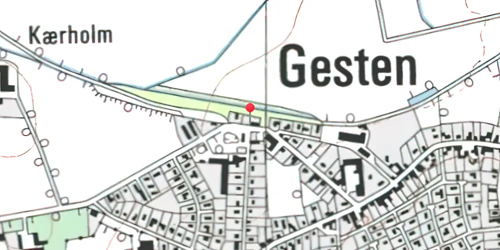 Historisk kort over Gesten Station Historisk kort over Gesten Station