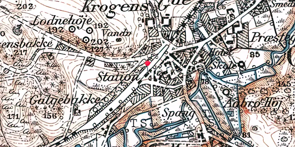 Historisk kort over Gjern Station Historisk kort over Gjern Station