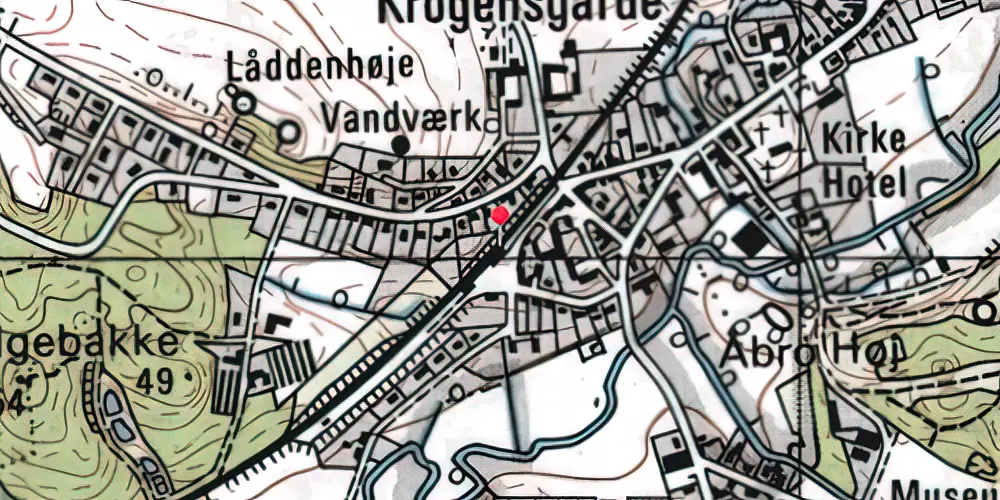Historisk kort over Gjern Station Historisk kort over Gjern Station