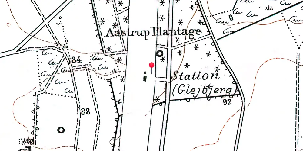 Historisk kort over Glejbjerg Station