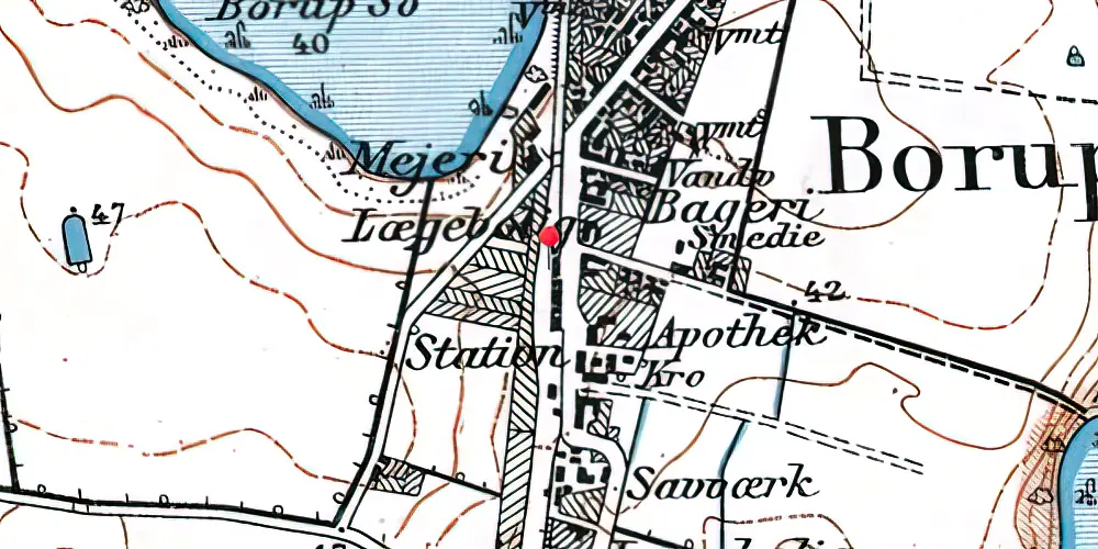 Historisk kort over Borup Station Historisk kort over Borup Station