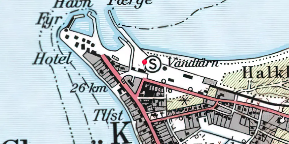 Historisk kort over Glyngøre Station Historisk kort over Glyngøre Station