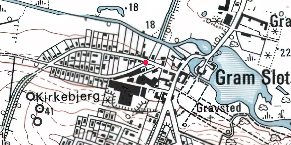 Historisk kort over Gram (Slot) Station Historisk kort over Gram (Slot) Station