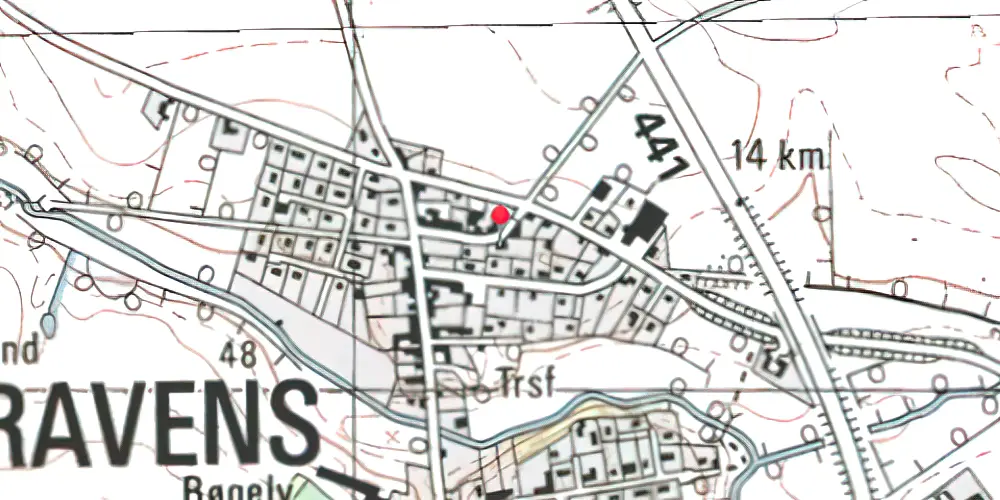 Historisk kort over Gravens Station Historisk kort over Gravens Station