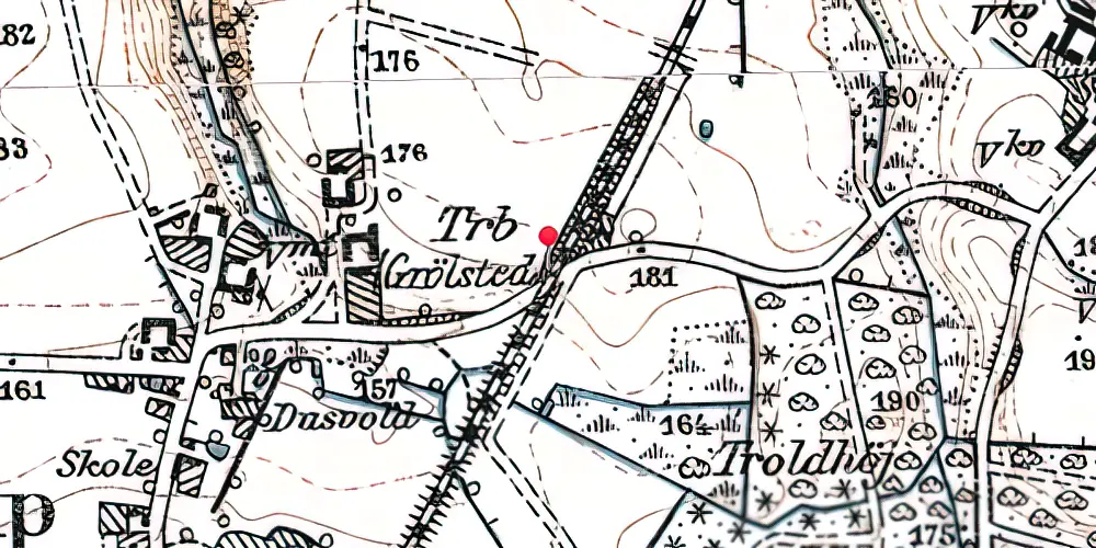 Historisk kort over Grølsted Trinbræt