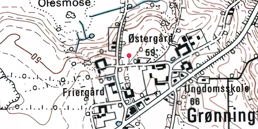 Historisk kort over Grønninghoved Trinbræt med Sidespor Historisk kort over Grønninghoved Trinbræt med Sidespor