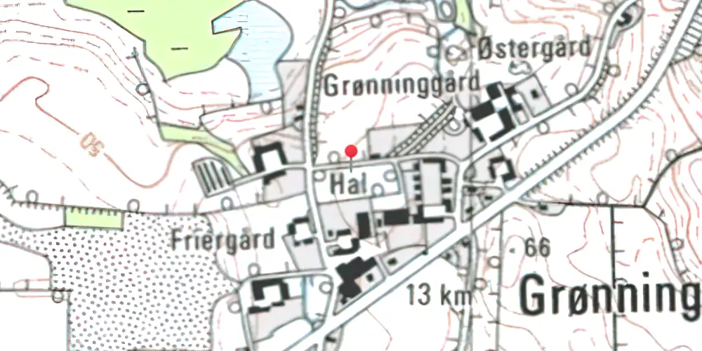 Historisk kort over Grønninghoved Trinbræt med Sidespor Historisk kort over Grønninghoved Trinbræt med Sidespor