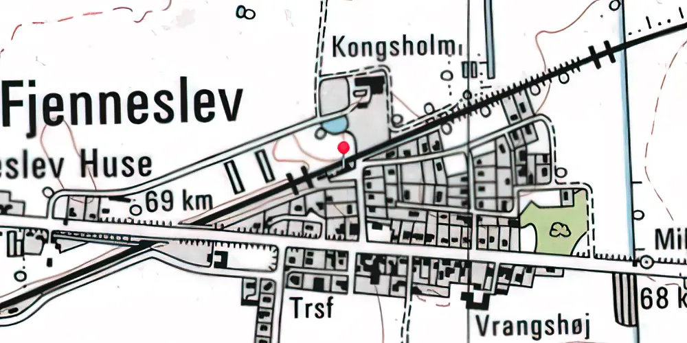 Historisk kort over Fjenneslev Station Historisk kort over Fjenneslev Station