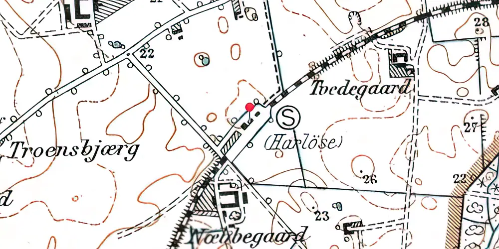 Historisk kort over Harløse Station Historisk kort over Harløse Station