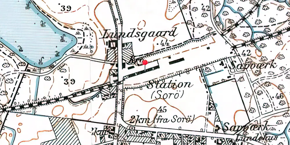 Historisk kort over Sorø Station Historisk kort over Sorø Station