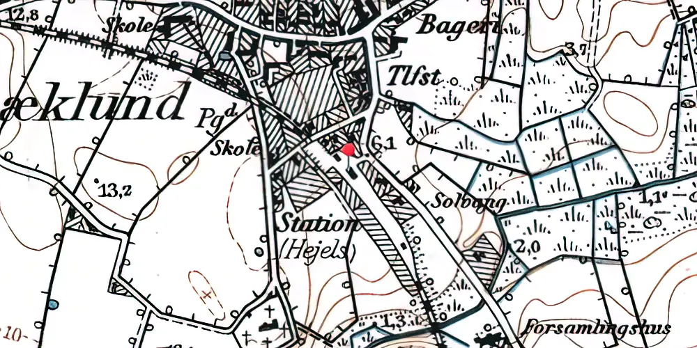 Historisk kort over Hejls Station