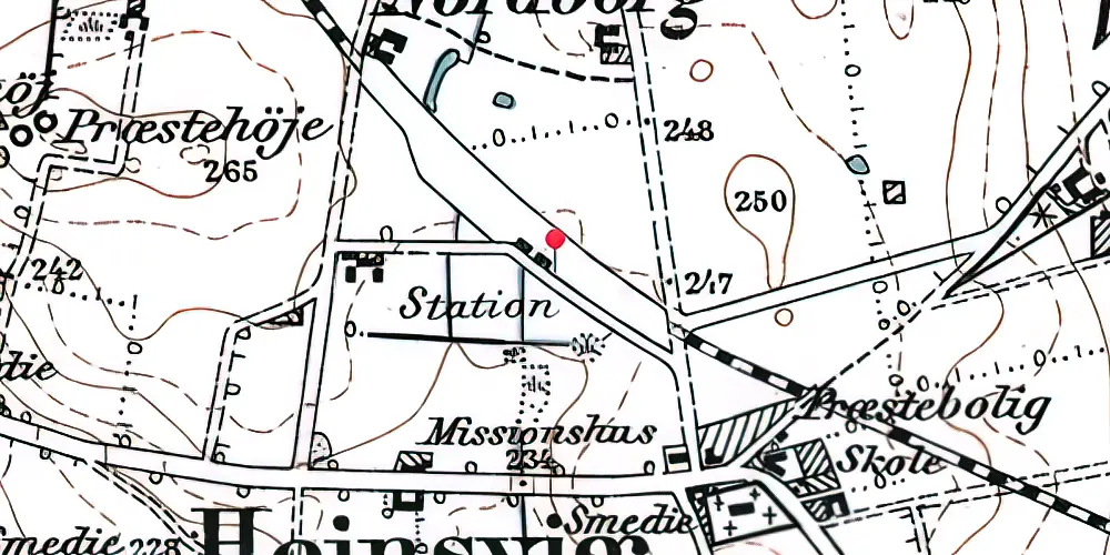 Historisk kort over Hejnsvig Station Historisk kort over Hejnsvig Station