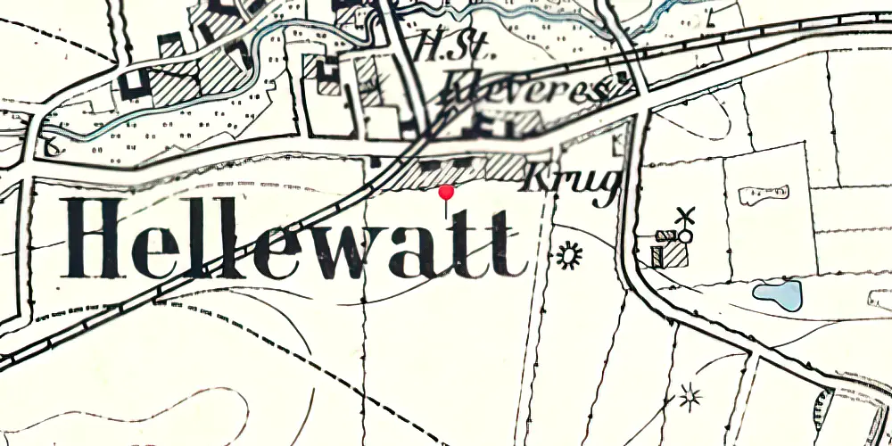 Historisk kort over Hellevad Station Historisk kort over Hellevad Station