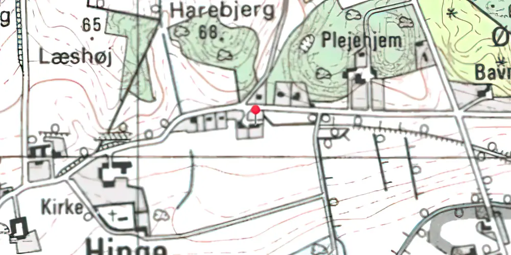 Historisk kort over Hinge Station Historisk kort over Hinge Station