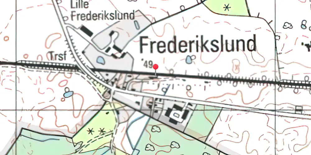 Historisk kort over Frederikslund Station Historisk kort over Frederikslund Station
