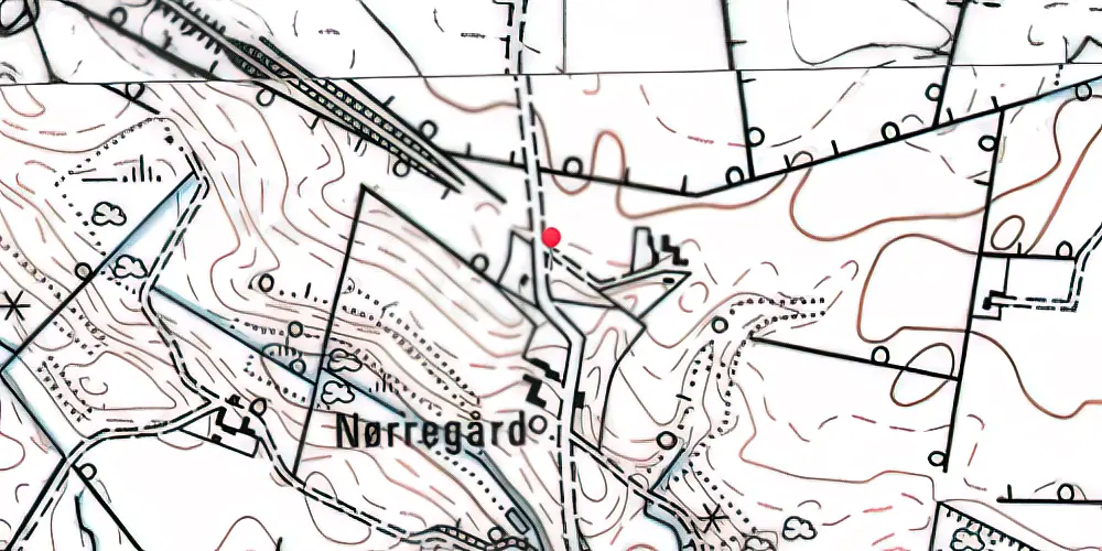 Historisk kort over Hjelmdrupvej Trinbræt